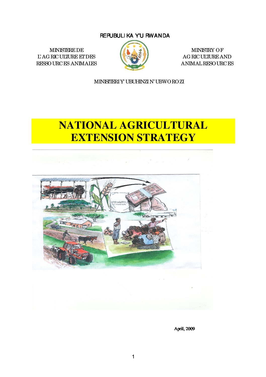 NATIONAL AGRICULTURAL EXTENSION STRATEGY RCSP